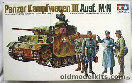 Tamiya 1/35 Panzer Kampfwagen III Ausf. M/N - With Combat Crew Of Five, MM111-500 plastic model kit